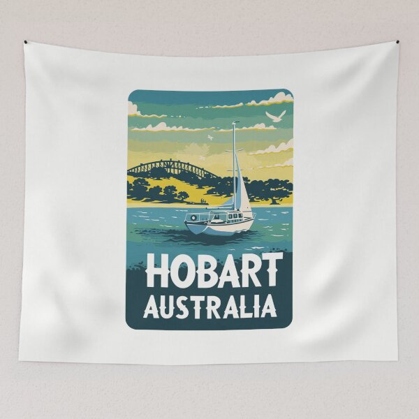 Item preview, A Vintage Travel Art of Hobart - Australia  designed and sold by GoodOldVintage.