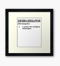Shenanigator Definition Funny St Patrick's Day Shirt Framed Print