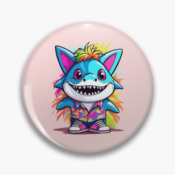 Item preview, Retro "80s Cartoon Shark" Design - Dive into Nostalgia designed and sold by InwzaDesign.