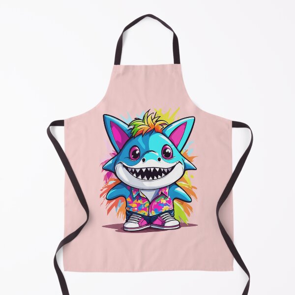 Item preview, Retro "80s Cartoon Shark" Design - Dive into Nostalgia designed and sold by InwzaDesign.