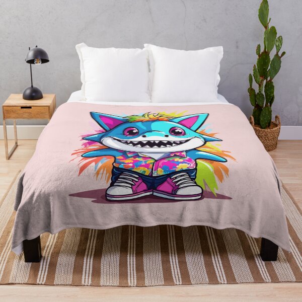 Item preview, Retro "80s Cartoon Shark" Design - Dive into Nostalgia designed and sold by InwzaDesign.