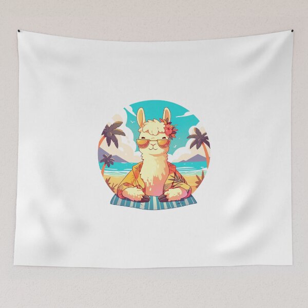 Item preview, Lama at a beach // Cool Lama // Cool Animal // Beach // Chill out // Llama designed and sold by SMARTKIT  DESIGNAGENCY.