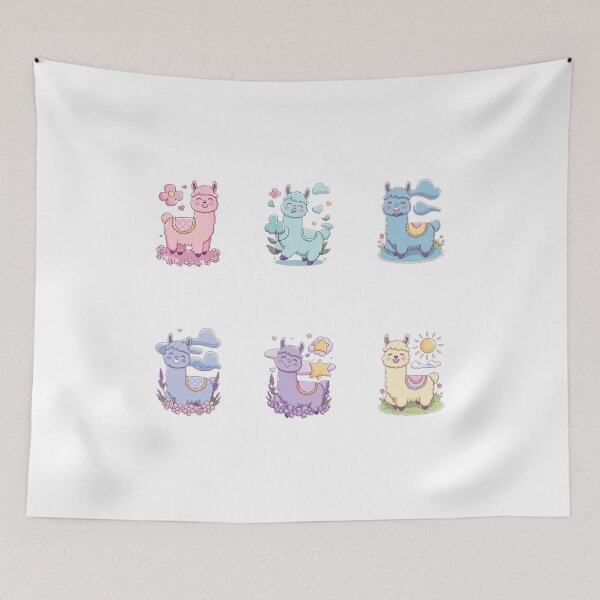 Item preview,  sweet llamas in pastel colors | Cute llamas designed and sold by UniqueCharms.