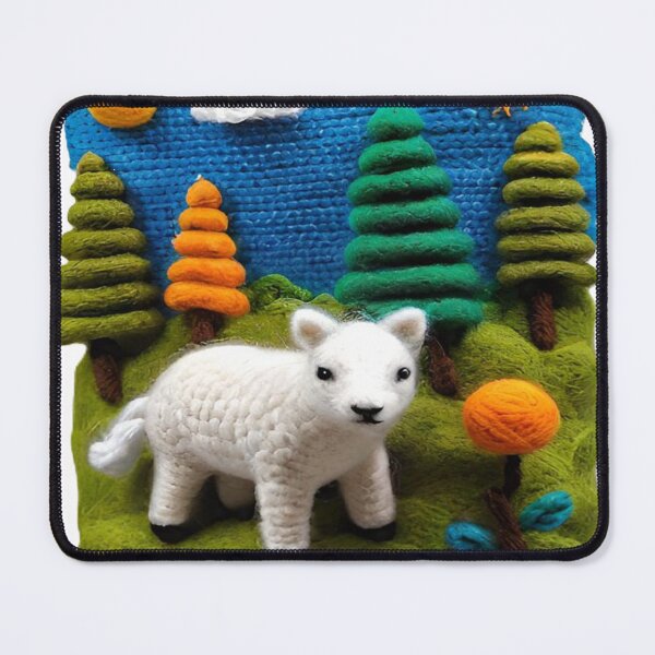 Item preview, Textile Meadow Artwork with Sheep designed and sold by merve02shop.