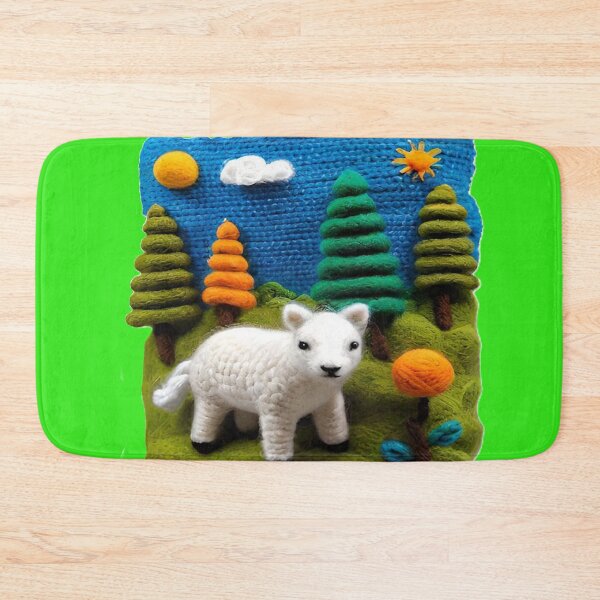 Item preview, Textile Meadow Artwork with Sheep designed and sold by merve02shop.