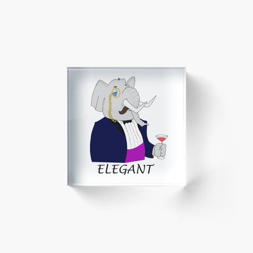 Elegant Elephant - Funny Cartoon Animal Design Elegant Elephant - Funny Cartoon Animal Design
