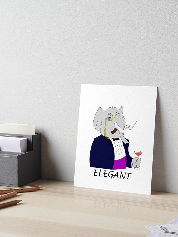 Elegant Elephant - Funny Cartoon Animal Design