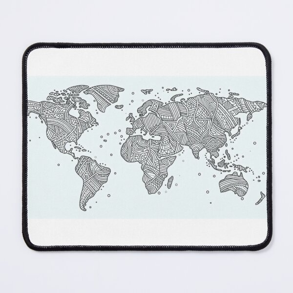 Item preview, Map of the Continents with a Tribal Pattern. designed and sold by SerenPrintables.