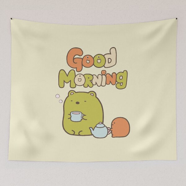 Item preview, Sumikko Gurashi Good Morning Bear and Bird Tea Time - Adorable Kawaii Breakfast Scene to Brighten Your Day designed and sold by FebricFusion.