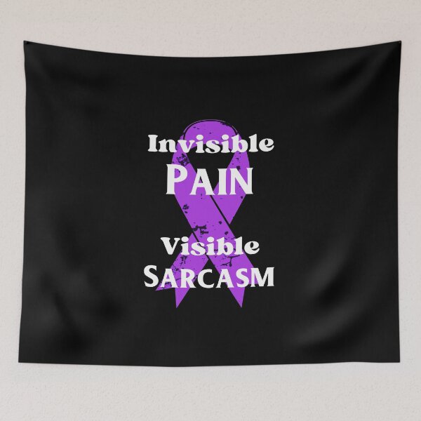 Item preview, Invisible pain sarcastic purple ribbon designed and sold by Gee-Na.