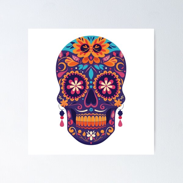 Item preview, Dia de los Muertos Sugar skull designed and sold by RealEstateFiend.