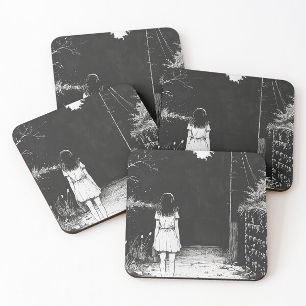 Item preview, into the void - black and white horror manga anime girl designed and sold by ForsakenFrames.
