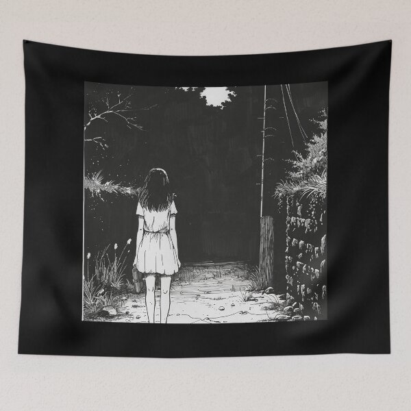 Item preview, into the void - black and white horror manga anime girl designed and sold by ForsakenFrames.