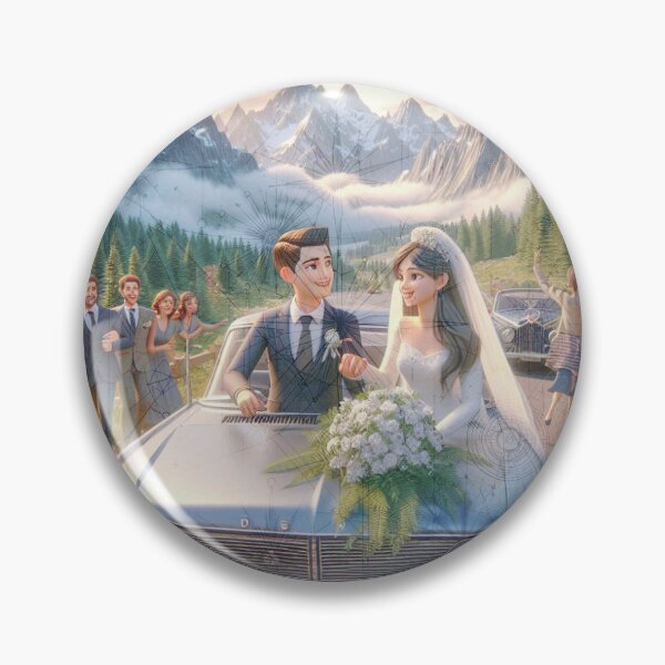 Item preview, Alpine Love Just Married on Mountain Peaks designed and sold by choder61.