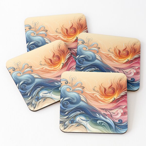 Item preview, Contrasting Elements: Hot and Cold Abstract designed and sold by daruneenok.