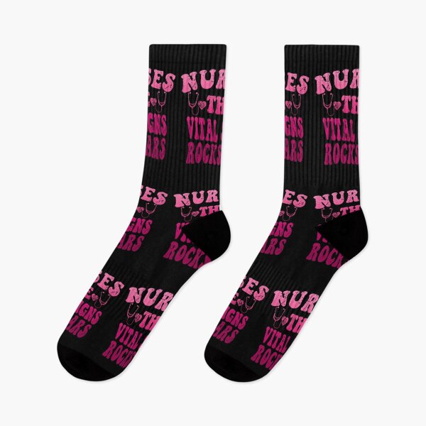 Item preview, Funny Nurse quote- Nurses: The Vital Signs Rockstars - Pink nursing joke pun designed and sold by Unitepeople.