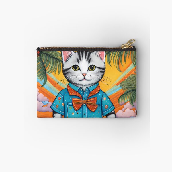 Item preview, Folk Art Kitten wearing Bermuda shorts and shirt designed and sold by Colin Bentham.