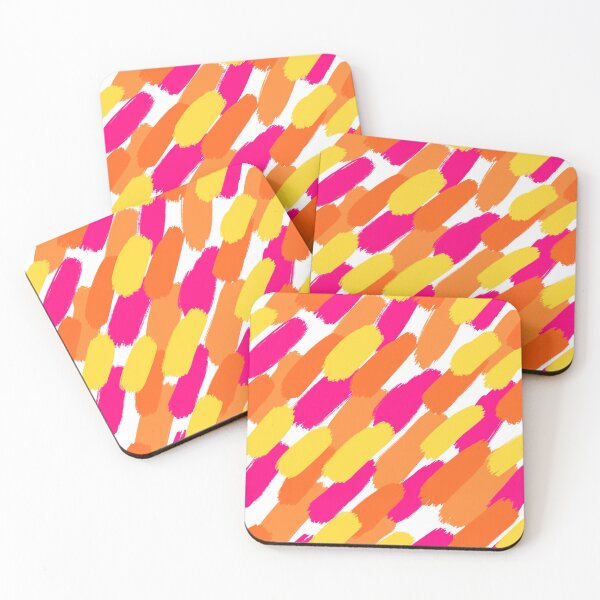 Item preview, Pink, Orange and Yellow Paint Brush Stroke Style Diagonal Abstract designed and sold by OneThreeSix.