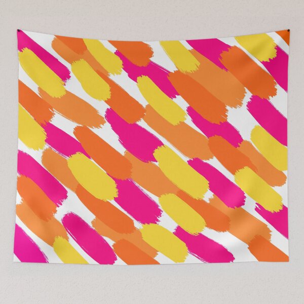 Item preview, Pink, Orange and Yellow Paint Brush Stroke Style Diagonal Abstract designed and sold by OneThreeSix.