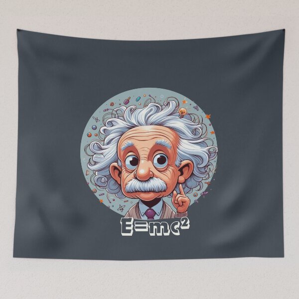 Item preview,  Albert Einstein Portrait (Blue Background) designed and sold by MusesWhispers.