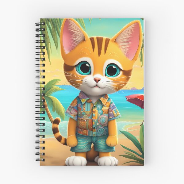 Item preview, Folk Art Kitten wearing Bermuda shorts and shirt designed and sold by Colin Bentham.