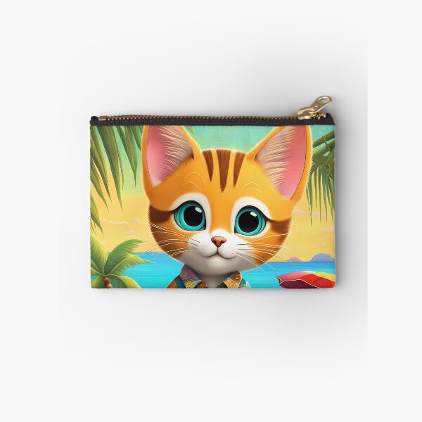 Item preview, Folk Art Kitten wearing Bermuda shorts and shirt designed and sold by Colin Bentham.