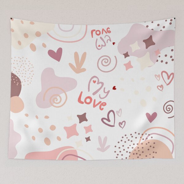 Item preview, My Love Doodles Pastel Home Decor iPhone Case designed and sold by PickInsight.