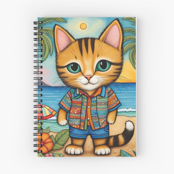 Item preview, Folk Art Kitten wearing Bermuda shorts and shirt designed and sold by Colin Bentham.