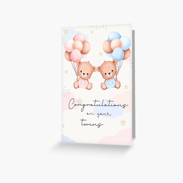 Item preview, Congratulations on Twins - Dreamy Sky designed and sold by Sweet Note Paper Co..