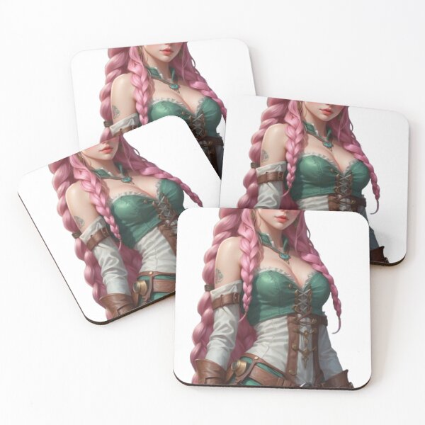 Item preview, "Enchanting Elven Sorceress with Pink Braids" designed and sold by ROHIT GUPTA.
