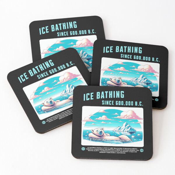 Item preview, relaxed polar bear taking an ice bath in the Arctic funny saying cold therapy designed and sold by Bouldershop.