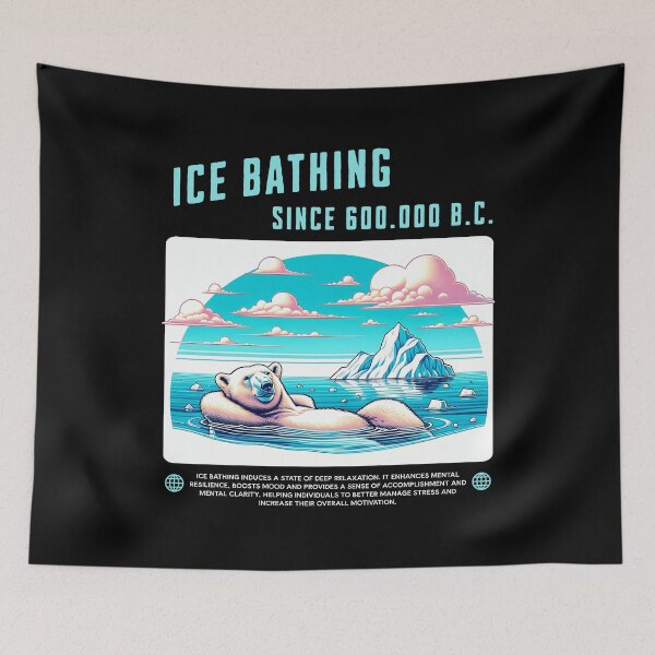 Item preview, relaxed polar bear taking an ice bath in the Arctic funny saying cold therapy designed and sold by Bouldershop.