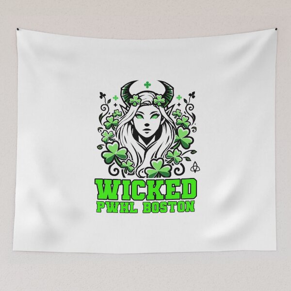 Item preview, Embrace the spirit of Boston with this unique 'Wicked PWHL Boston' design! Featuring a striking illustration of a fierce character surrounded by shamrocks, this artwork perfectly captures the essence of Boston's vibrant culture and the energy of the Profe designed and sold by ObjCrea123.