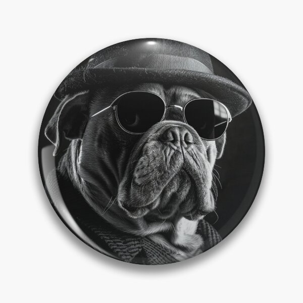 Item preview, Retrato de gángster retro bulldog designed and sold by NuWaveArt.