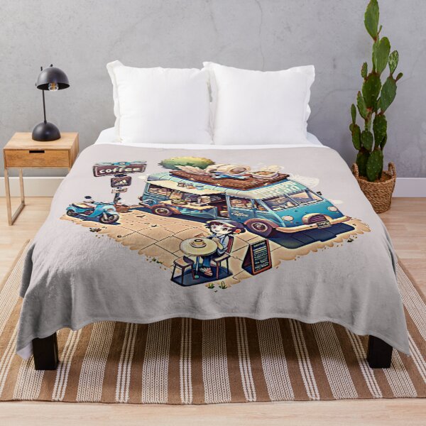 Item preview, Charming Coffee Truck – Vibrant Illustration T-Shirt designed and sold by Mrrjgraphic.