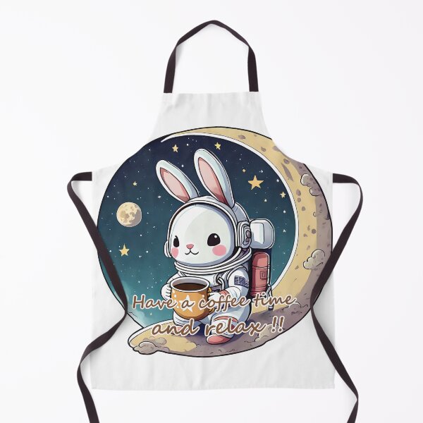 Item preview, Cute white rabbit have a Coffee Time and relax kawaii astronaut suits designed and sold by Marvinarts d.