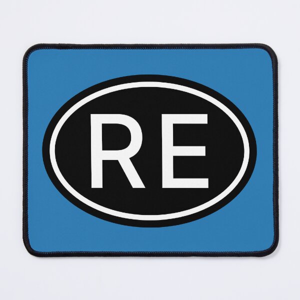 Item preview, RE Initials Monogram Oval White Letters designed and sold by Jeallan Designs.