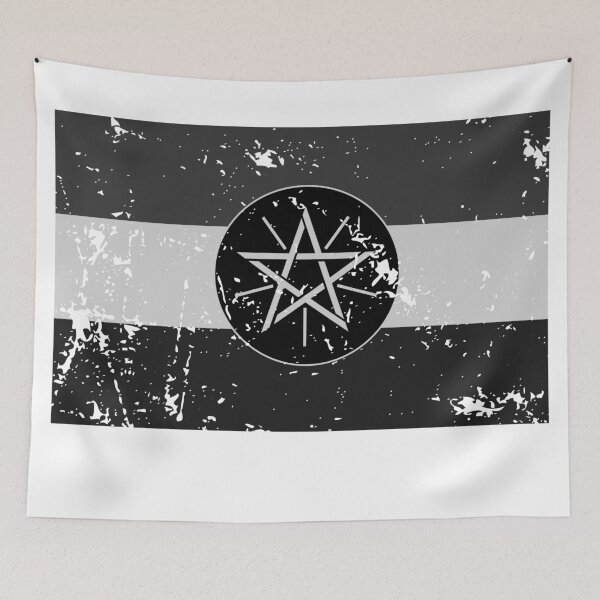 Item preview, Ethiopia black and white flag grayscale style designed and sold by Starstacks.