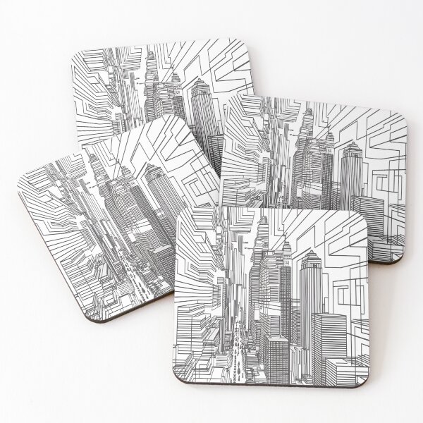 Item preview, Urban landscape - line art black and white designed and sold by alex-yars.