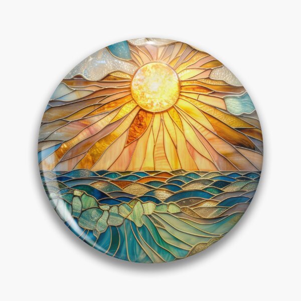 Item preview, Whimsical Sunset Ocean: Stained Glass Mosaic designed and sold by MargaretWiktor.