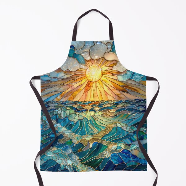 Item preview, Whimsical Sunset Ocean: Stained Glass Mosaic designed and sold by MargaretWiktor.