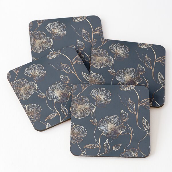 Item preview, Outlined golden floral pattern designed and sold by victorsuarez.