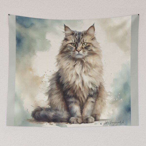 Item preview, Mad cat, watercolor original art designed and sold by TrendyGenZArt.