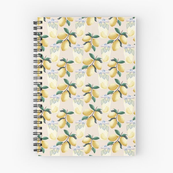 Item preview, Painterly lemons and a glass of lemonade with ice cubes on a light beige background with a linen texture - light neutral designed and sold by JasmineGDesigns.