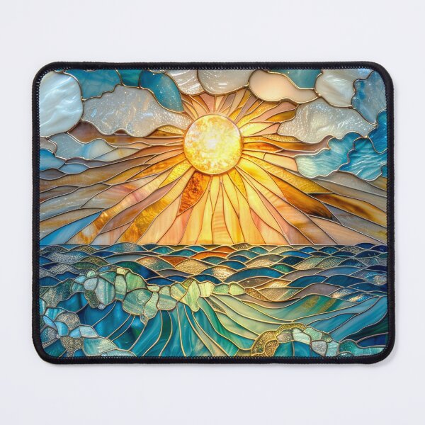Item preview, Whimsical Sunset Ocean: Stained Glass Mosaic designed and sold by MargaretWiktor.