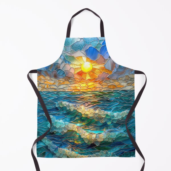 Item preview, Whimsical Sunset Ocean: Stained Glass Mosaic designed and sold by MargaretWiktor.