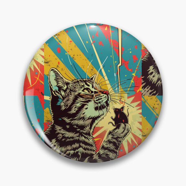 Item preview, Pop Art Illustration of Cat Ready to Attack Mouse designed and sold by Piotrek0001.