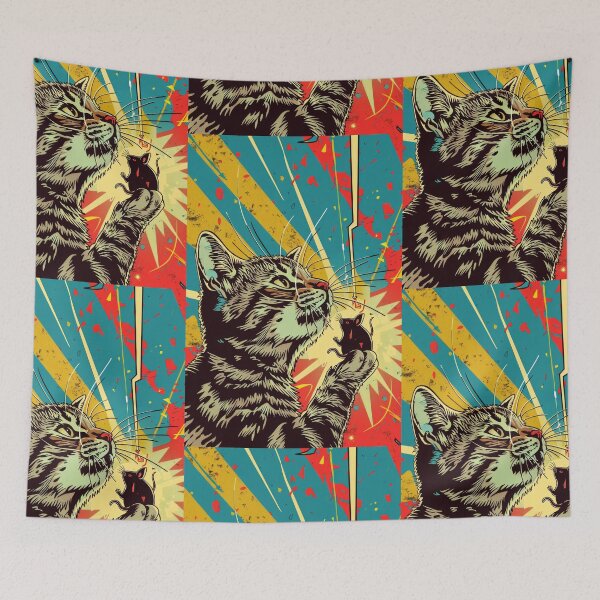 Item preview, Pop Art Illustration of Cat Ready to Attack Mouse designed and sold by Piotrek0001.