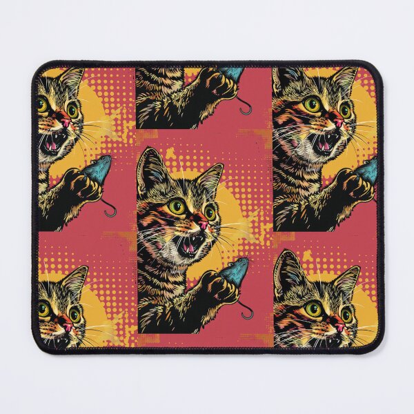 Item preview, Pop Art Illustration of Cat Ready to Attack Mouse designed and sold by Piotrek0001.