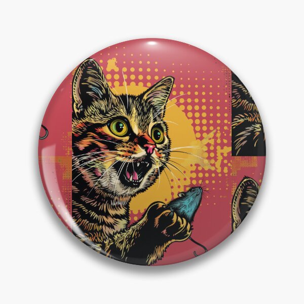Item preview, Pop Art Illustration of Cat Ready to Attack Mouse designed and sold by Piotrek0001.